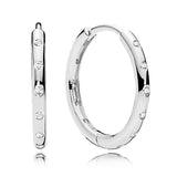 925 Silver Heart Beads Twist Hoops Earring
