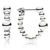 925 Silver Heart Beads Twist Hoops Earring