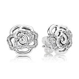 925 Silver Earring Flourishing Heart Marquise Snowflake Earring Women Gift