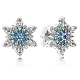 925 Silver Earring Flourishing Heart Marquise Snowflake Earring Women Gift