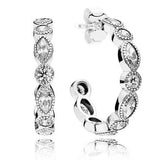 925 Silver Earring Flourishing Heart Marquise Snowflake Earring Women Gift