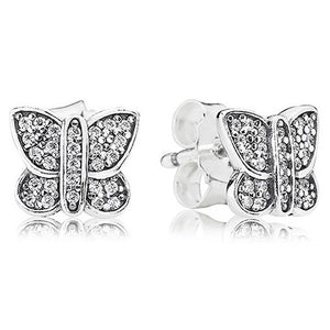 925 Silver Interlinked Circles Feathers Heart Earrings