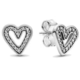 925 Silver Interlinked Circles Feathers Heart Earrings