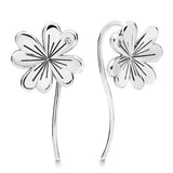 925 Silver Earring Four-leaf Clovers Beauty Pearl Dragonfly For Women