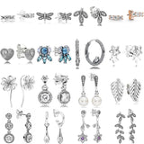 925 Silver Earring Four-leaf Clovers Beauty Pearl Dragonfly For Women