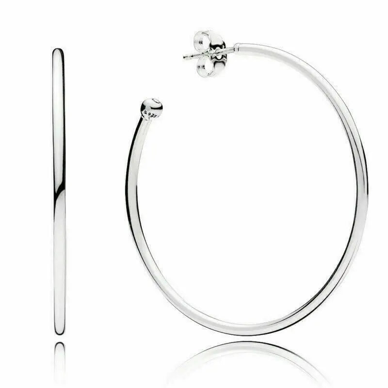 925 Silver Rose Heart & Circle Hoop Earring for Women