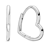 925 Silver Rose Heart Circle Hoop Earring Women Gift