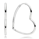 925 Silver Rose Heart Circle Hoop Earrings for Women
