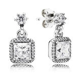 925 Silver Rose Classic Earrings with Crystal
