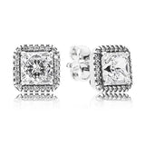 925 Silver Rose Classic Earring with Crystal for Women