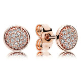 925 Silver Earring Golden Dazzling Circular Fans Jewelry Gift