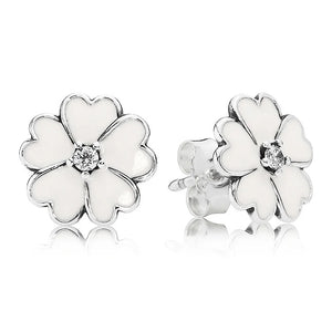 925 Silver Rose Signature Circles Pave Twist Of Faith Hoop Earring