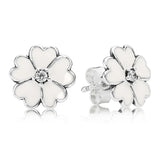 925 Silver Rose Signature Circles Pave Twist Of Faith Hoop Earring