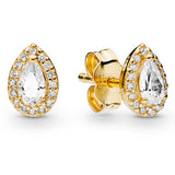 925 Silver Elevated Heart Teardrops Earring With Crystal