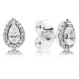 925 Silver Elevated Heart Teardrops Earring With Crystal