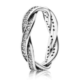 925 Silver Wishbone Love Eternal Braided Teardrop Ring