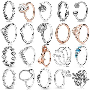 925 Silver Wishbone Love Eternal Braided Teardrop Ring