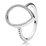 925 Silver Wishbone Love Eternal Braided Teardrop Ring