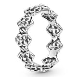 925 Silver Wishbone Love Eternal Braided Teardrop Ring