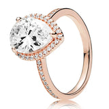 925 Silver Wishbone Love Eternal Braided Teardrop Ring
