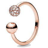 925 Silver Snake Ocean Daisy Clover Heart Ring For Women