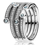 925 Silver Snake Ocean Daisy Clover Heart Ring For Women