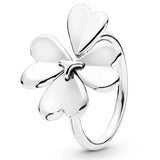 925 Silver Snake Ocean Daisy Clover Heart Ring For Women