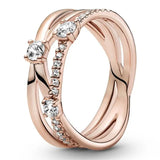 925 Silver Snake Ocean Daisy Clover Heart Ring For Women