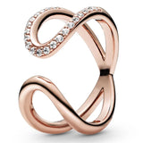 925 Silver Two-tone Circles Reversible Elevated Heart Thick Band Ring