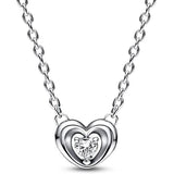 925 Silver Heart Stone Necklace Earring Set Crystal DIY Jewelry Gift