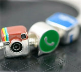 925 Silver Radio Social App Cake Pendant DIY Beads Charm Bracelet Jewelry