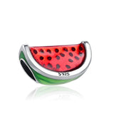 925 Silver Red Fish Watermelon Charm for Bracelet DIY Jewelry