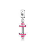925 Silver Red High Heels Pendant Charm Bracelet DIY Jewelry