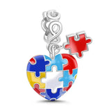 925 Silver Red Mama Fish Puzzle Watermelon Charm for Bracelet DIY Jewelry