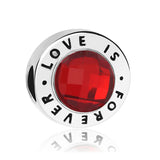 925 Sterling Silver Red Strawberry Love Heart Beads