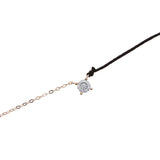 925 Silver Red Yellow String CZ Half Rope Choker Hand Chain Necklace
