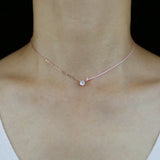 925 Silver Red Yellow String CZ Half Rope Choker Hand Chain Necklace