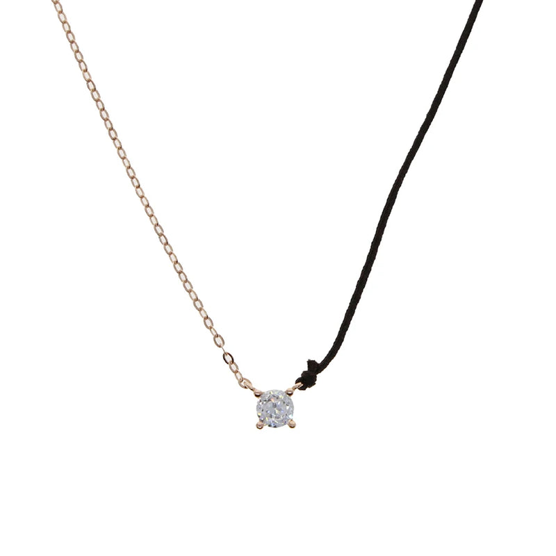 925 Silver Red Yellow String CZ Half Rope Choker Hand Chain Necklace