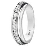 925 Silver Bar Stacking Triple Beaded Pave Band Radiant Teardrop Pink Fan Ring