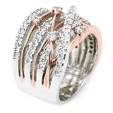 925 Silver Ring with AAAAA Zircon Interwoven Design