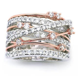 925 Silver Ring with AAAAA Zircon Interwoven Design