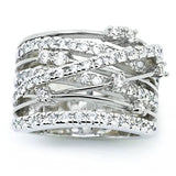 925 Silver Ring with AAAAA Zircon Interwoven Design
