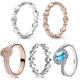 925 Silver Openwork Infinite Love Knot Seashell Radiant Ring for Women