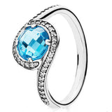 925 Silver Openwork Infinite Love Knot Seashell Radiant Ring for Women