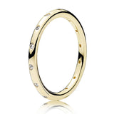 925 Silver Ring Rose Gold Shine Hearts Ring Crystal Women Gift
