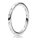 925 Silver Rose Golden Love Hearts Ring With Crystal