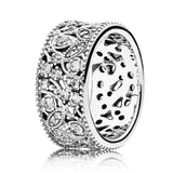 925 Silver Swirling Snake Leaves Band Ring
