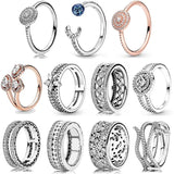 925 Silver Swirling Snake Leaves Band Ring