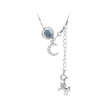 925 Silver Rocking Horse Charm Pendant Necklace for Women