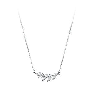 925 Silver Zircon Branch Pendant Necklace for Women